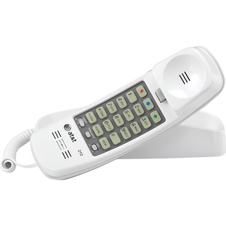 At&T ATT210WH Trimline Corded Phone - 1 x Phone Line(s) - White ATT210WH